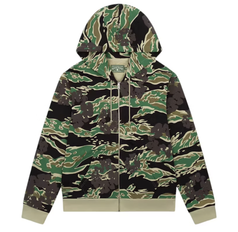 Denim Tears The Cotton Wreath Zip Sweatshirt Green Camo