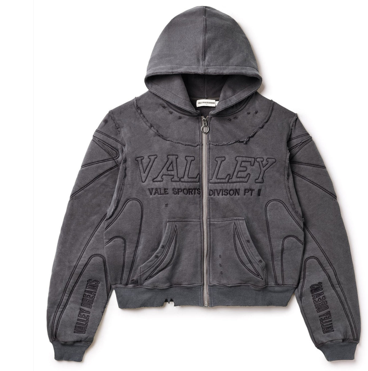 VALE FOREVER BLACK ARMOR ZIP UP HOODIE