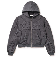 VALE FOREVER BLACK ARMOR ZIP UP HOODIE