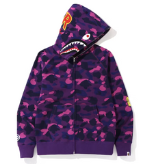 BAPE Color Camo PONR Shark Full Zip Hoodie Purple Pre-Owned