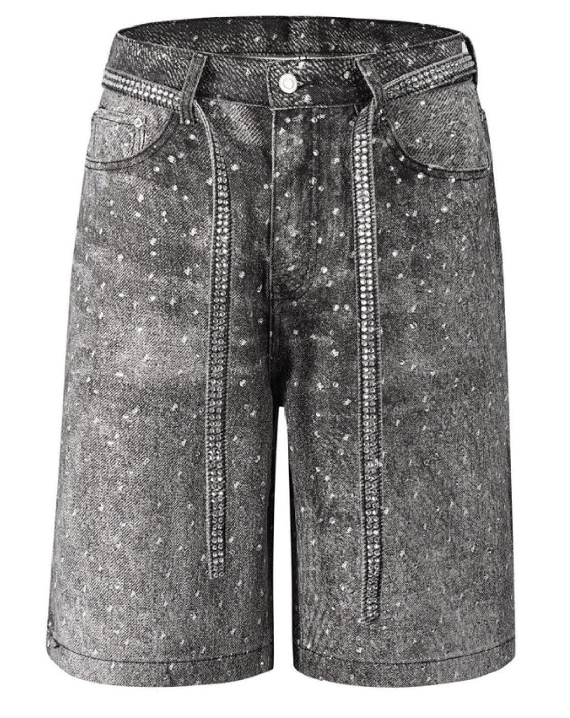 Black Rhinestone Rodeo Shorts