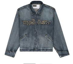 Sp5der Denim Work Jacket Light Blue Wash
