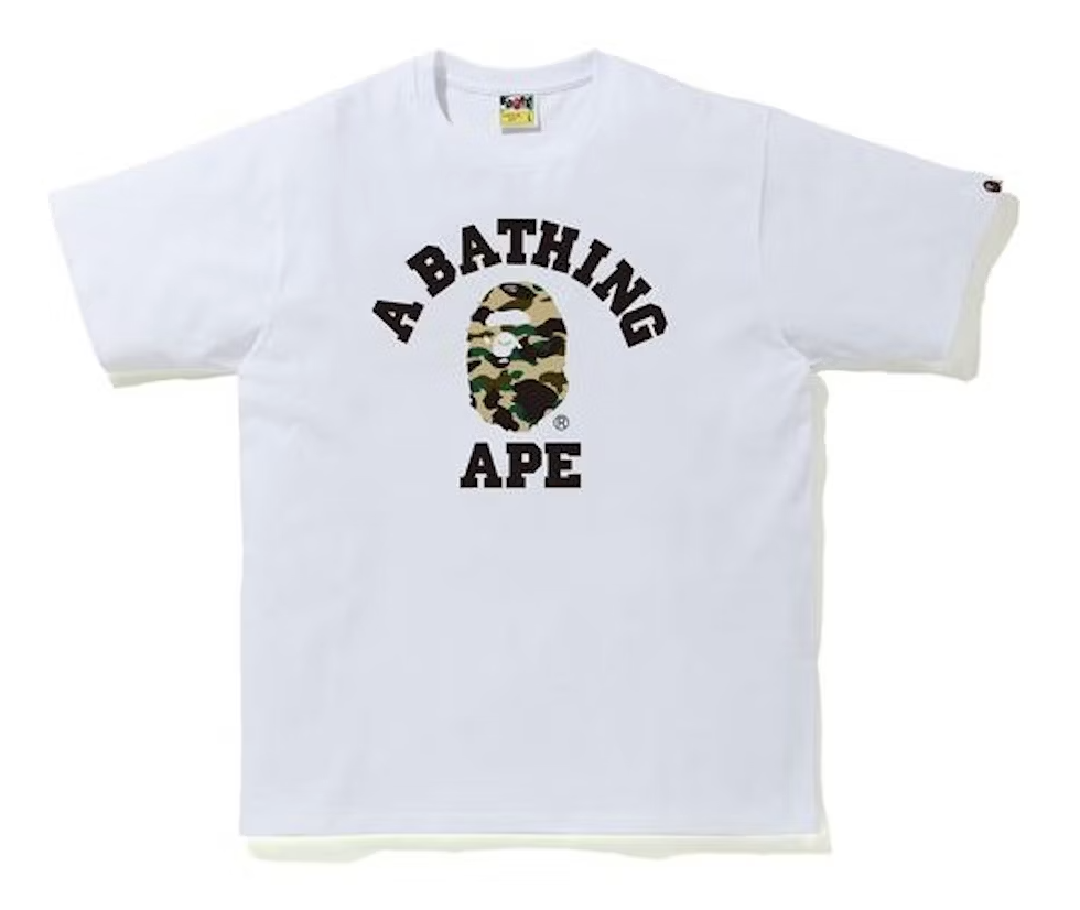 BAPE 1st Yellow Camo College White Tee (FW22)