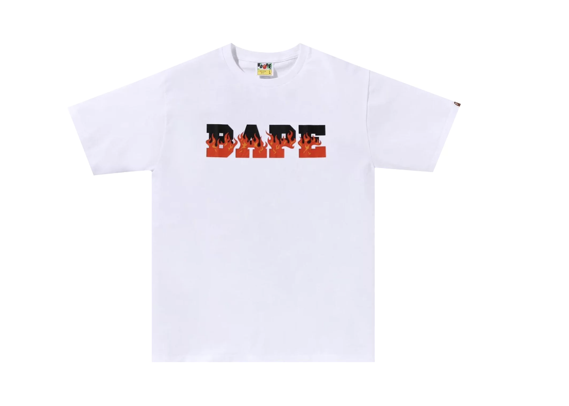 BAPE Flame Logo White Tee