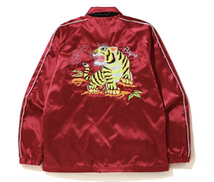 BAPE Tiger Embriodery Coach Jacket Red Pre-Owned