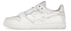 A Bathing Ape Bape SK8 Sta Triple White Patent Leather Sta Logo