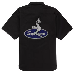 Supreme Rhinestone Pin Up S/S Work Shirt Black