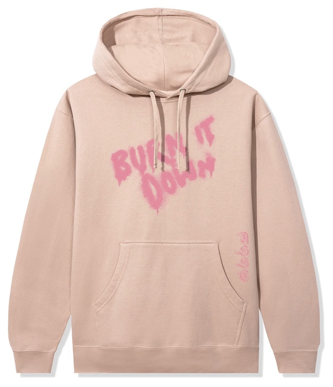 Anti Social Social Club "Burn It Down" Pink Hoodie