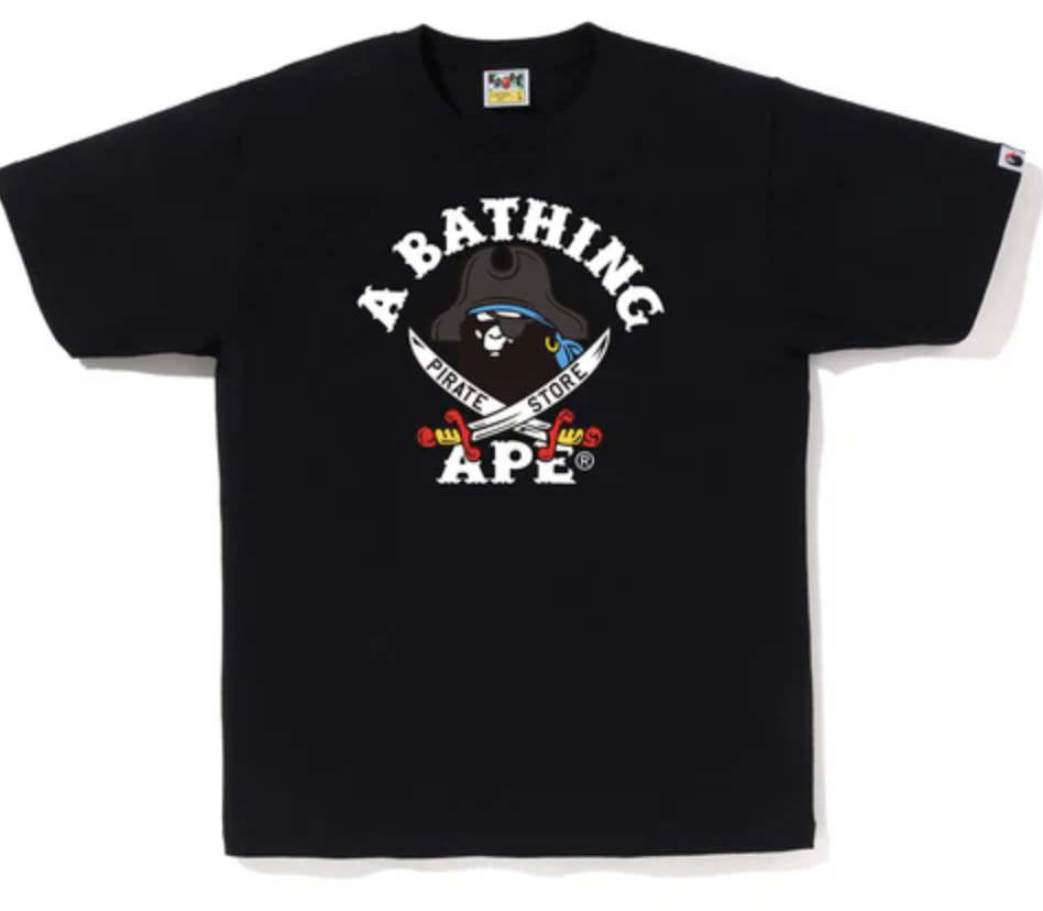 BAPE CAPTAIN APE PIRATE COLLEGE TEE MENS