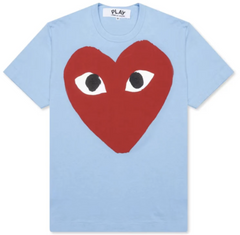 CDG Tee Bright Heart Logo Blue Tee