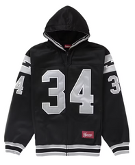 Supreme Football Zip Up Hooded Sweatshirt Black