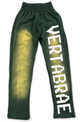 VERTABRAE SWEATPANTS "GREEN/WHITE"