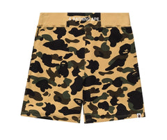 BAPE 1ST YELLOW CAMO SWEAT SHORTS