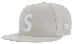 Supreme Gold Cross S Logo New Era Fitted Hat Stone