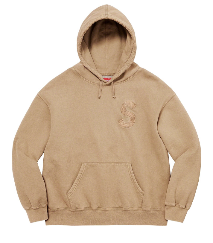 Supreme Overdyed S Logo Tan Sweatshirt