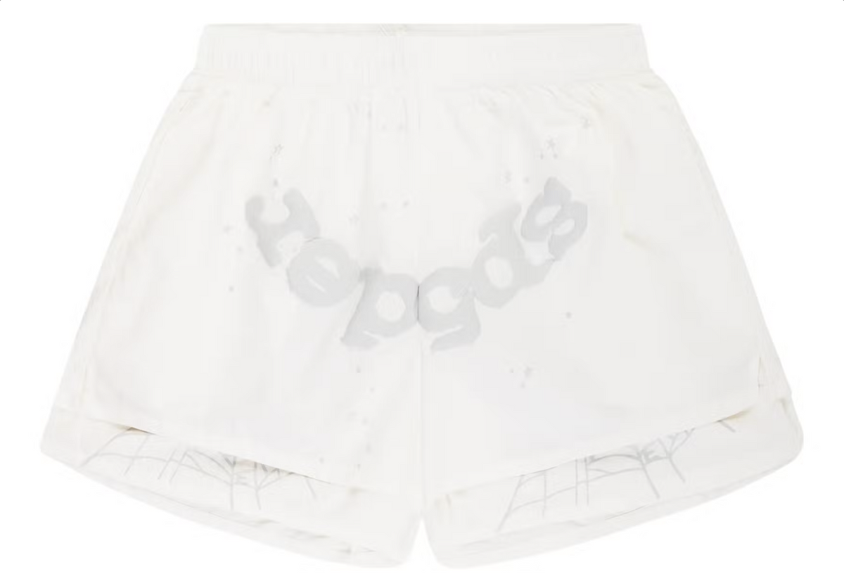 Sp5der Beluga Double Layer Shorts White