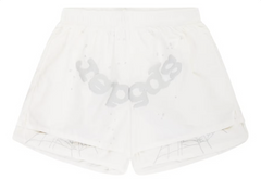Sp5der Beluga Double Layer Shorts White
