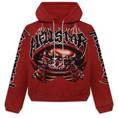 Hellstar Skeleton Airbrushed Hoodie Red