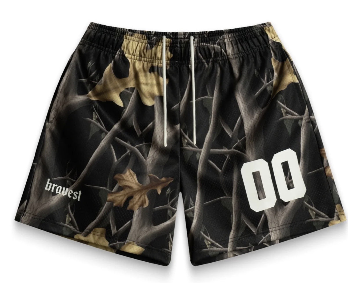 Bravest Studios Camo Black Shorts