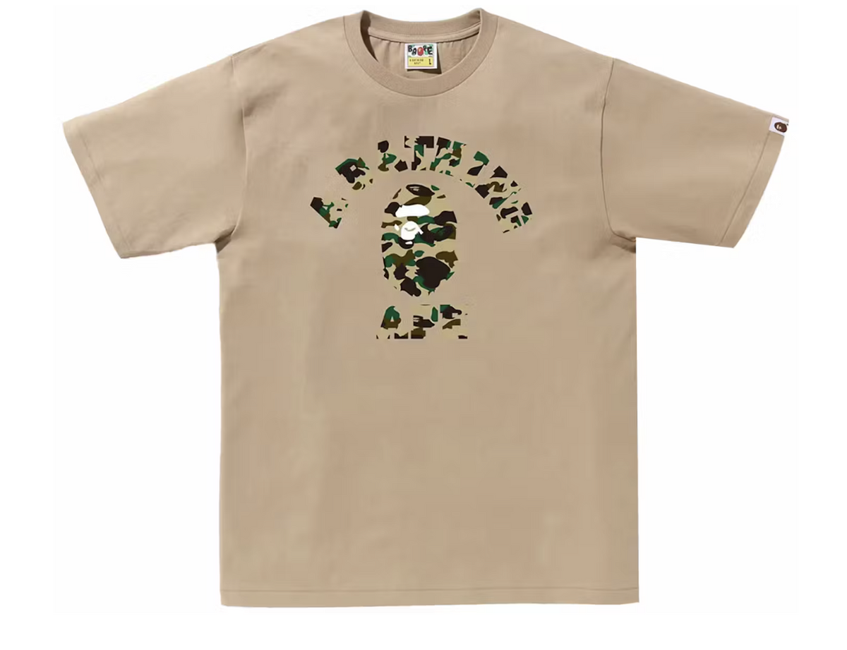 BAPE 1st Camo College Tee Beige/Yellow