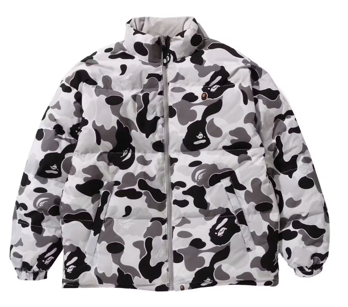 BAPE ABC Camo Reversible Puffer Jacket Gray