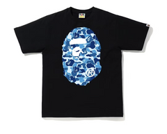 BAPE Blue ABC Camo Big Ape Head Black Tee