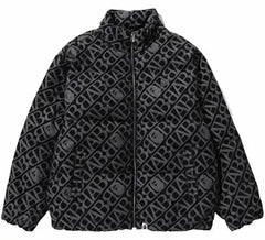 Bape Monogram Denim Puffer Down Jacket