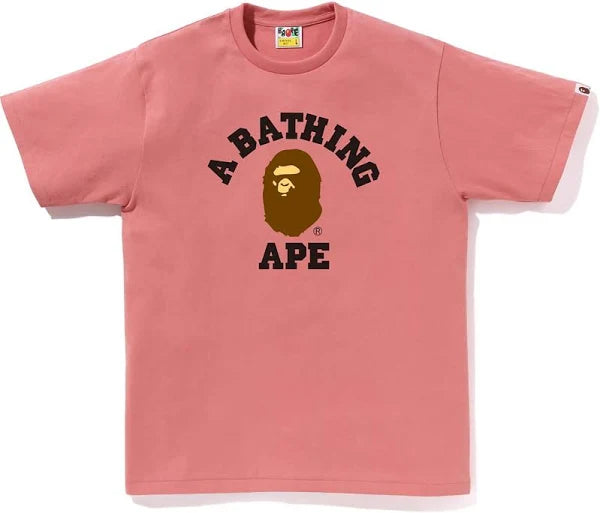 BAPE Pink College Logo Tee