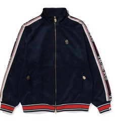 BAPE Tonal Solid Camo Track Jacket Navy