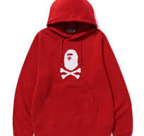 BAPE Crossbones Pullover Hoodie Burgundy