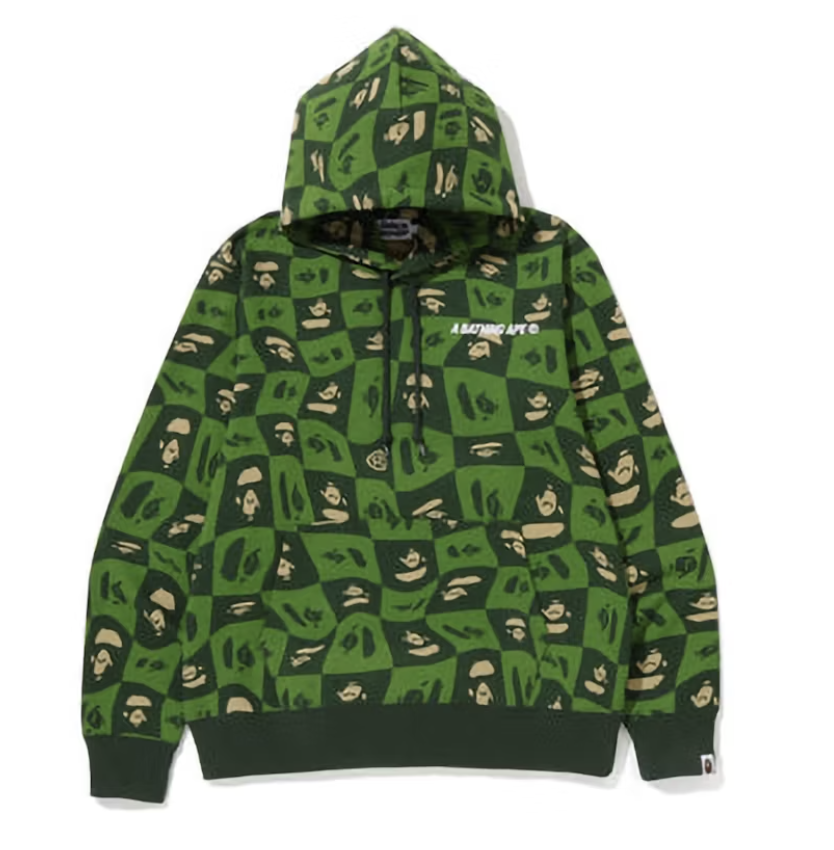 BAPE Distortion Pullover Hoodie Green