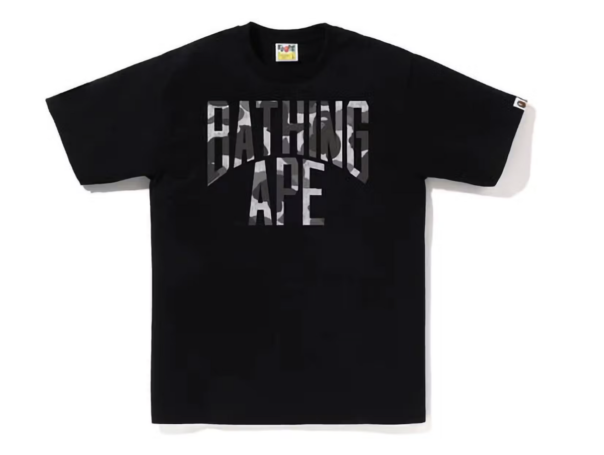 BAPE Heather Gray Camo Bathing Ape Tee Black