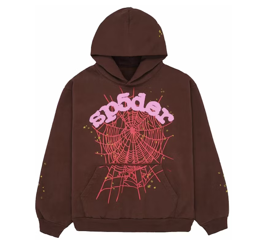 Sp5der "Web" Brown Hoodie