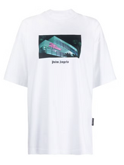 Palm Angels Miami Graphic Print T-Shirt White