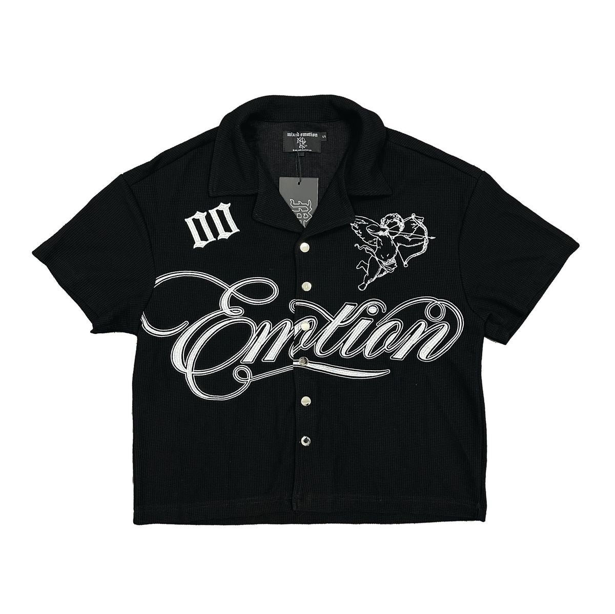Mixed Emotion Black Signature Button Up