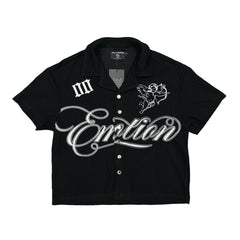 Mixed Emotion Black Signature Button Up