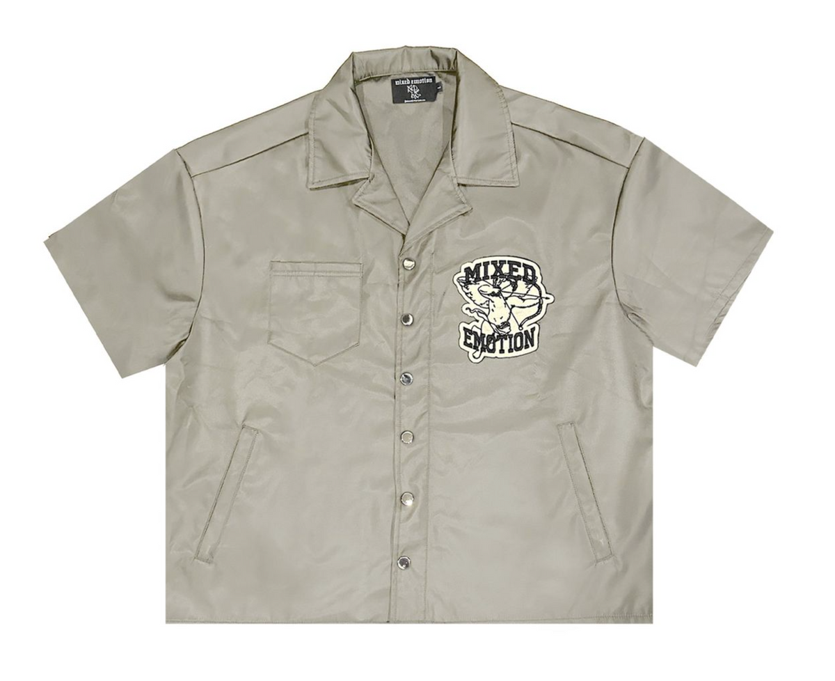 Mixed Emotion Grey “Angel” Nylon Shirt