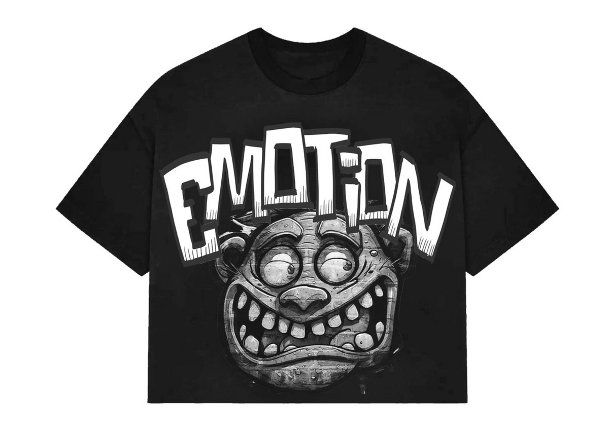 Mixed Emotion Black “Monster” Cropped Tee