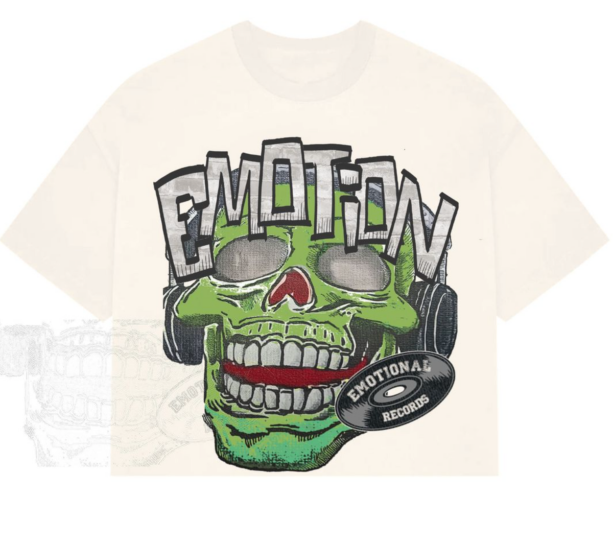 Mixed Emotion Cream “Monster” Cropped Tee