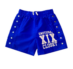 Mixed Emotion Blue "Backyard" Nylon Shorts