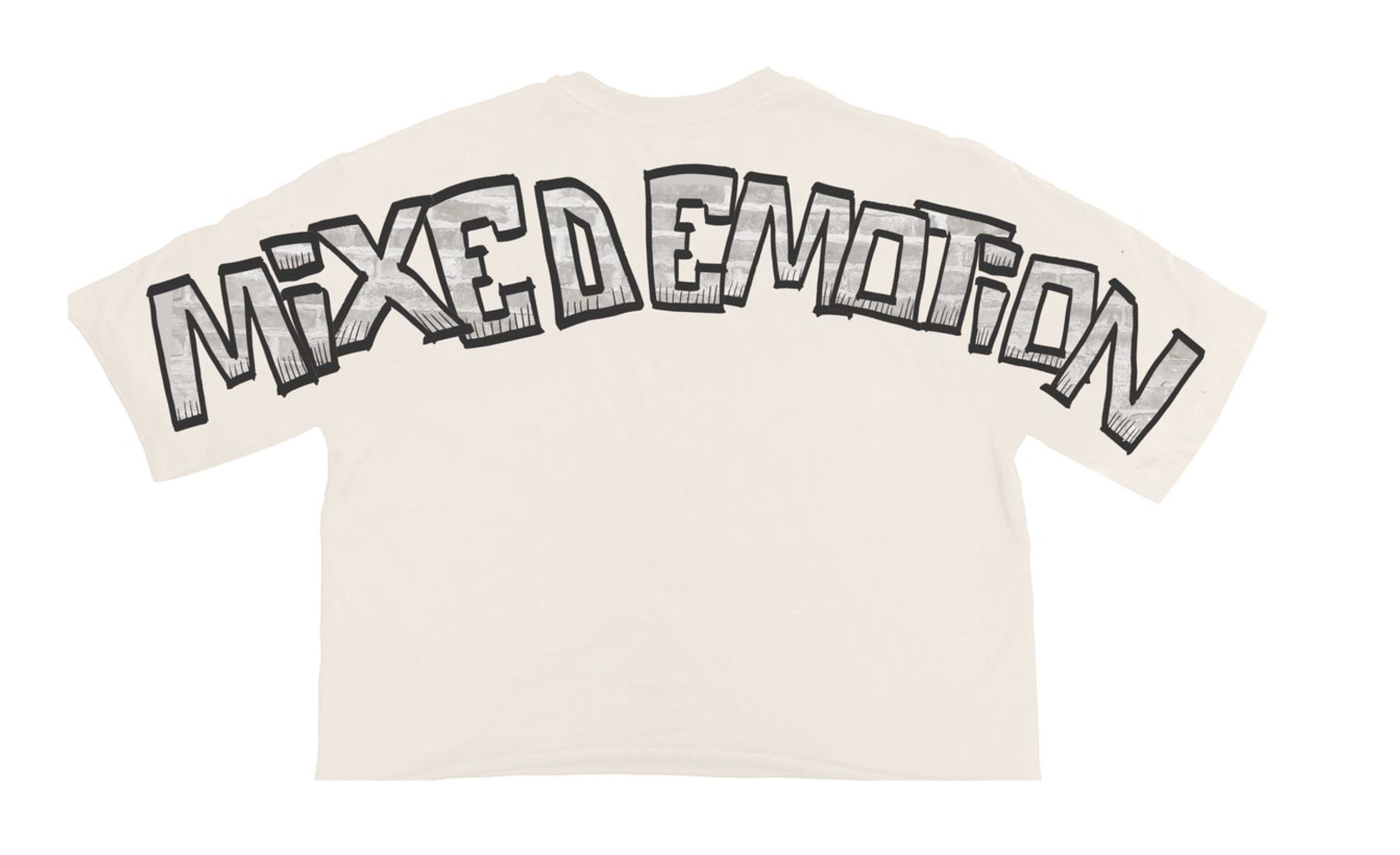 Mixed Emotion Cream “Monster” Cropped Tee