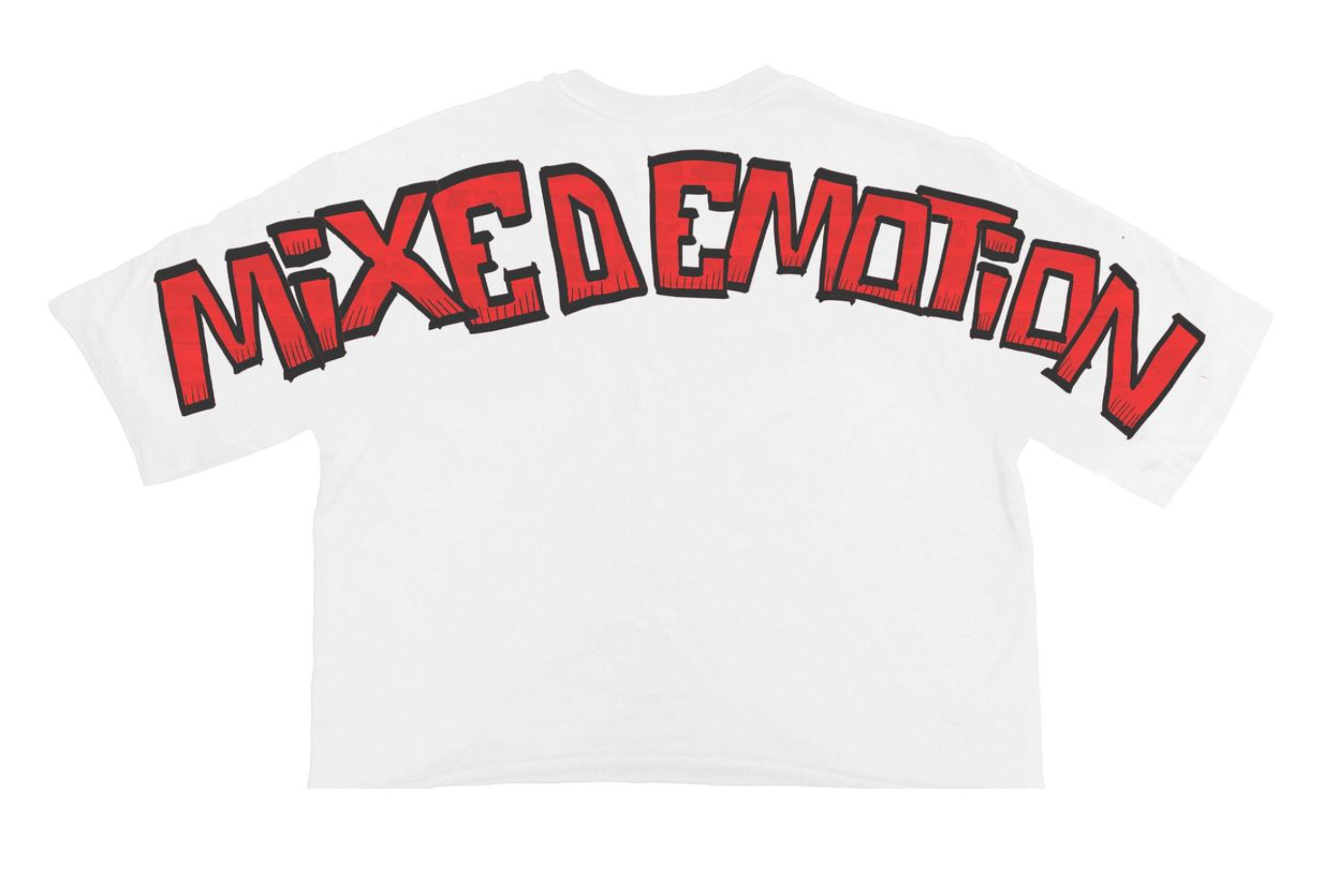 Mixed Emotion White “Monster” Cropped Tee