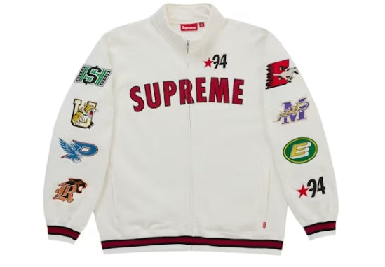 Supreme Mascots Zip Up Sweatshirt White