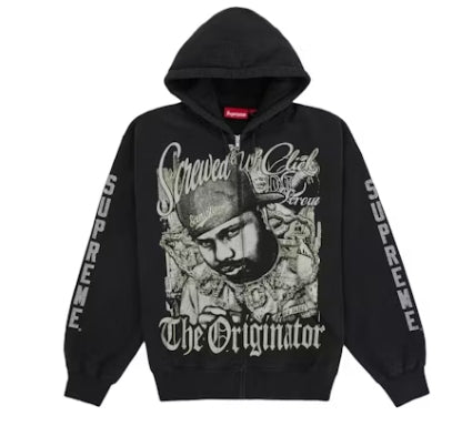 Supreme DJ Screw Zip Up Hooded Sweatshirt Black