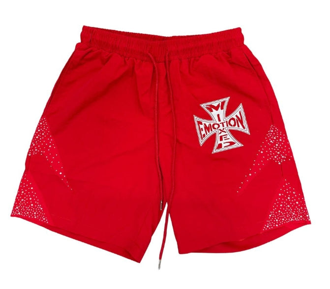Mixed Emotion Red Classic Nylon Shorts