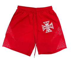 Mixed Emotion Red Classic Nylon Shorts