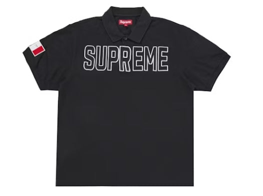 Supreme Twill Applique Polo Black