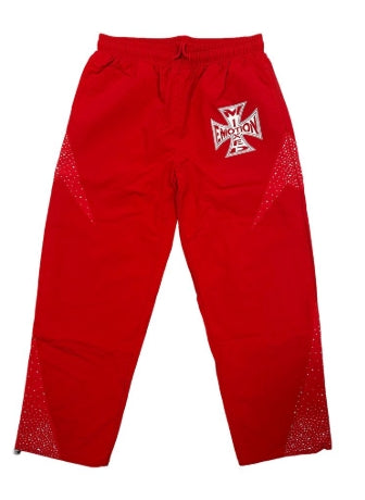 Mixed Emotion Red Classic Nylon Pant