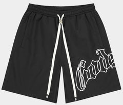 Godspeed OG Logo Nylon Shorts Black White
