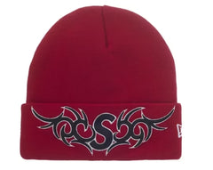 Supreme New Era Tribal S Logo Beanie Red